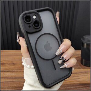 Smoke Gray Frosted Magnetic Case with Black Bumper